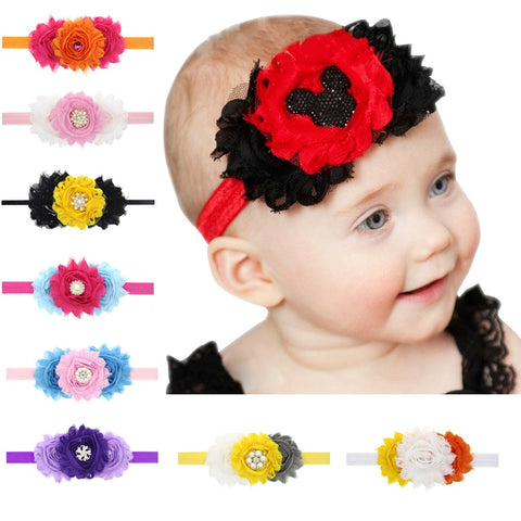 3-flowers Baby Headband