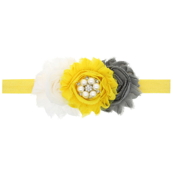 3-flowers Baby Headband