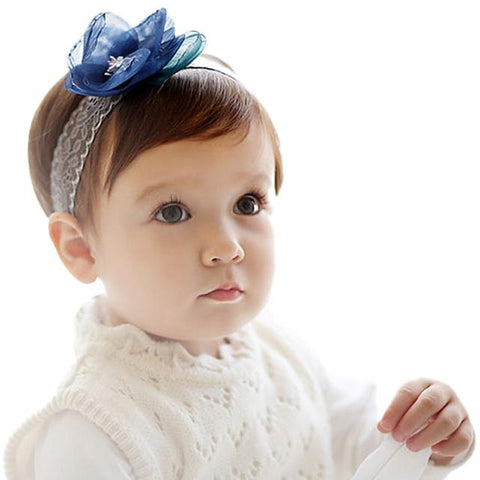 Blue Lace Baby Headband